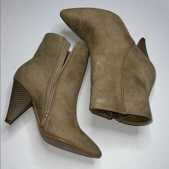 Olivia Miller Shoes - Olivia Miller Taupe Ankle Booties